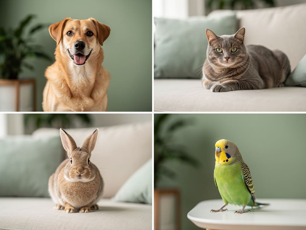 Cane, gatto, coniglio e uccello assistiti a domicilio