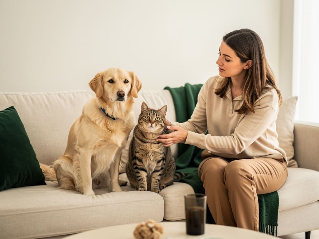 Cane e gatto assistiti nella loro casa a Padova